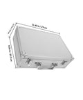No Sweat Rolling Aluminum Toolbox With Handle Compact Storage Suitcase Heavy Duty Hard Shell Carry Case dimensions displayed