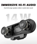 USB Powered Desktop Computer Speakers With 14W Total Output, clamp on design showing dual full-range speakers.