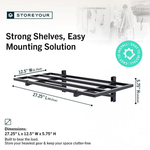 Badass Heavy Duty Black Garage Wall Shelves 1X2 Ft Wall Mounted Storage Rack With Hella Strong Powder Coated Steel Holds Two Hundred Pounds For Smooth Everyday Organization Two Pack