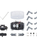 Tabletop Robot Kit For Kids And Teens, DIY Robotics STEM Toy That Builds An Awesome Mechanical Crab, Easy Assembly, Edge Detector Engineering Gift For Boys And Girls, Educational Hands On Fun parts laid out