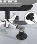 5pc Office Chair Casters for Swivel Chairs Solid PU Silent Wheels close-up of black PU wheel and base with metal support.