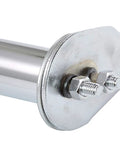 Rock Solid Stainless Steel Spring Loaded Mud Flap Hanger With Round Tube Frame and One One Eighth Bolt Spread, close-up of brackets.