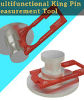 2 Inch King Pin Wear Gauge Made From Aluminum Alloy Portable On The Go SAE J700 Compliant Tool For Quick Accurate King Pin Neck Wear Measurements In Automotive Maintenance. red aluminum alloy king pin wear gauge shown with SAE J700 markings