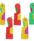Pack of 5 Senior Friendly Automatic Needle Threader Set For Sewing Machines in assorted colors, lightweight plastic tool