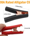 Heavy Duty Insulated Alligator Clips Set For Battery Testing And Electrical Projects, 100A Beefed Up Spring Loaded