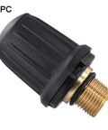Premium Solid Brass Safety Valve Compatible With Karcher SG4-4 Steam Cleaner Replaces 2.889-104.0 showing threaded brass base and black cap.
