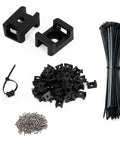 Pro Grade Zip Tie Mounts Kit With 60 8 Inch Ties 60 Saddle Base Clips and Screws Durable Black Wire Organizer Bundle