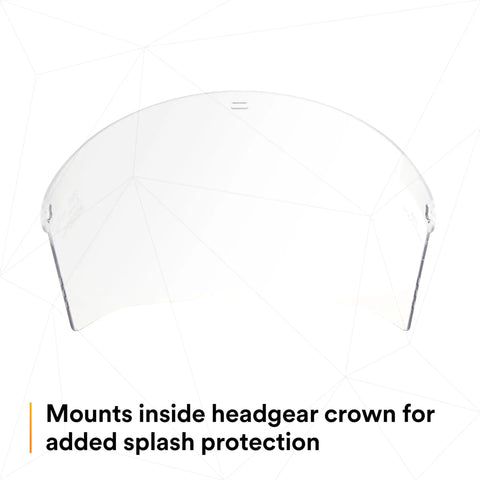 WP96 clear faceshield from H8A Ratchet Headgear with ANSI Z87 protection, transparent thermoplastic in curved design