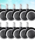 Caster Wheels Nylon Inch 10pcs Universal Grey for Sofa Chair, set of grey and black replacement wheels for office chairs.