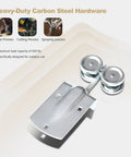 12 Foot Heavy Duty Galvanized Steel Exterior Sliding Barn Door Hardware Kit For Outdoor Use With 450 Lb Capacity And Black Powder Coated Anti Corrosion Finish Designed To Fit A Single Door Up To 72 Inches Wide, showing components including steel rollers and brackets.