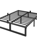 Rock Solid Queen Bed Frame Built Tough For Real Life, 14 Inch Steel Slat Platform view showing steel slats and sturdy frame.