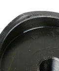 Close-up of 3-1/2 Inch Deep Draw Conduit Punch Die for Hydraulic Knockout Driver, 13 Ton Punch, showing threaded center and metal edge.
