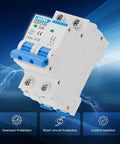 Miniature Circuit Breaker 500V 2 Pole 20 Amp Isolator for Solar PV System with Instant Magnetic Trip DIN Rail Mount