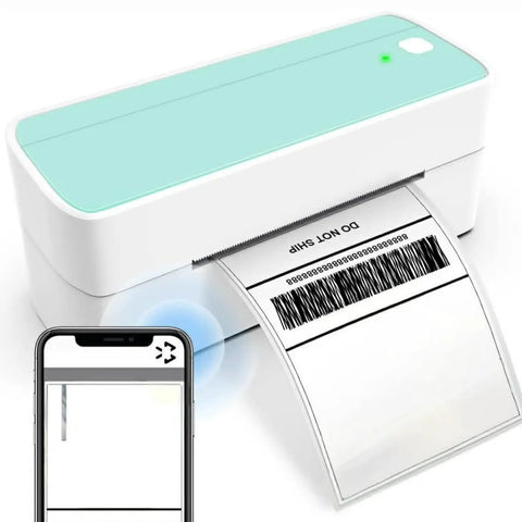 Cool 4x6 Thermal Shipping Label Printer With Wireless Bluetooth And USB For Fast Express Barcode Printing printing a label.