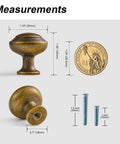 Six Pack Antique Brass Cabinet Knobs Built From Solid Zinc For A Heavy Duty Upgrade with size comparison to dollar coin