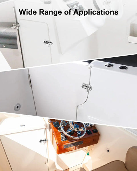 Marine Grade 316 Stainless Steel Heavy Duty Slide Barrel Bolt Locker Latch on various boat applications