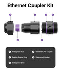 IP68 Waterproof RJ45 Coupler For Outdoor Cams And IP Gear Shielded Ethernet Connector For Cat6 Cat5e Cat5 PoE Ready parts diagram