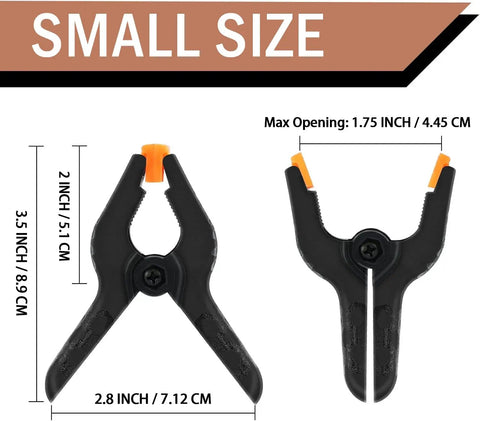 16 Pack Small Spring Clamps 3 Point 5 Inch Heavy Duty Clips For Backdrop Stand And Crafts Plastic Backdrop Clips dimensions