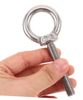Beefy Heavy Duty Stainless Steel Eye Bolt With Shoulder For Lifting And Wall Mount M10x60 Size Closed Hook Eye Screw For Chains Ropes And Cable Ties Multipurpose Lifting Hardware, hand-held