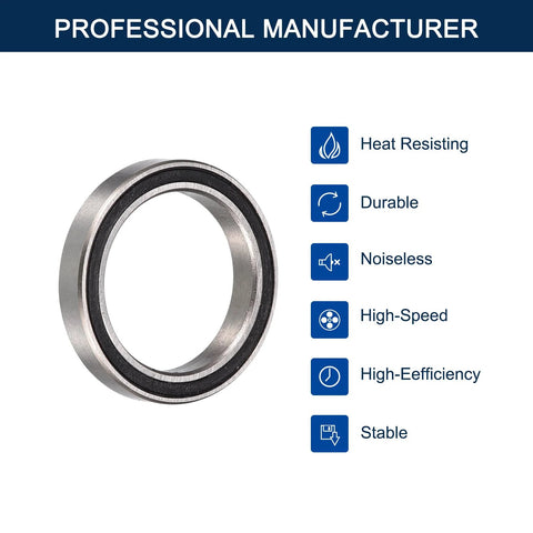 HiPicco 6700-2RS deep groove ball bearing, front view, 10x15x4 mm, double rubber sealed, chrome steel
