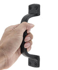Heavy Duty Sliding Barn Door Handles Black 7 Inch Two Pack Rustic Gate Pull Handles For Shed Fence Cabinet Full Hand Grip Rust Resistant