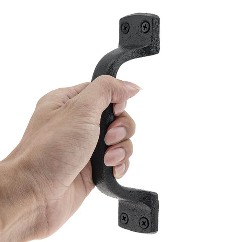 Heavy Duty Sliding Barn Door Handles Black 7 Inch Two Pack Rustic Gate Pull Handles For Shed Fence Cabinet Full Hand Grip Rust Resistant