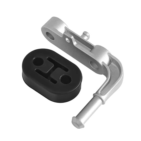 Durable Exhaust Bracket Isolator Hanger Kit For Ram 1500 2019 To 2025 Trucks With V6 Or V8 Engines To Swap Out Rattle And Keep Your Ride Smooth As Butter With This Solid Upgrade, silver metal bracket and black rubber isolator