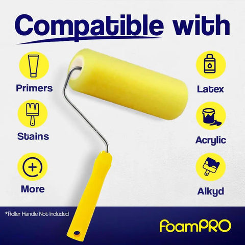9 Inch Foam Paint Roller Covers For Smooth And Semi Smooth Surfaces Pack Of Three High Capacity Foam Rollers Compatibility