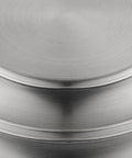 Close-up of pewter finish on 14 Inch Flush Mount Ceiling Light With Industrial Contemporary Vibe In Aged Brass Black Rubbed Bronze Chrome Or Pewter Finishes And A Large Open Shade For A Bold Classic Look That Elevates Any Room