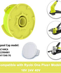 Replacement Trimmer Spool Set 11 Ft Of 0.080 Inch Line For Ryobi One Plus 18V 24V And 40V Cordless Trimmers Auto Feed Twist Single Line Refills Six Spools And One Cap AC80RL3