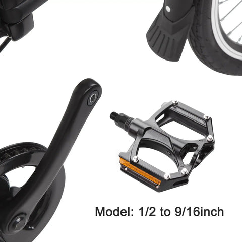 Bike Pedal Adapter Nine Sixteenths To One Half Inch Aluminum Alloy Bicycle Pedal Adapter near a bike crank.