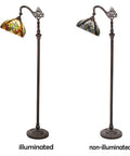 Tiffany Style Stained Glass Reading Floor Lamp With Antique Arched Tall Design 62 Inch Standing Lamp For Living Room Bedroom Or Office