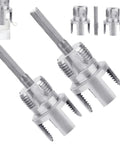 2Pcs Dual Function Pipe Thread Cutting Tool Carbon Steel Threading Kit For 1 2 And 3 4 Inch PVC Pipes Compatible With Electric Drill showing cutters.
