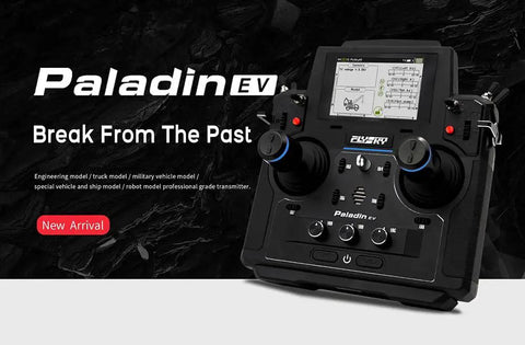 Badass Paladin Ev Rc Transmitter featuring dual gimbals and a crisp TFT screen for precise RC control.