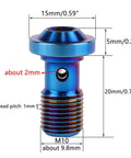Titanium Banjo Bolts M10x20mm 1.0 Pitch Torx Head Burnt Blue Finish For Brake Fittings adapter dimensions diagram