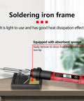 Handy Electric Soldering Iron Kit With Testing Tool Storage Bag Perfect For Appliance Repair And Circuit Boards Portable US Plug on a workbench.