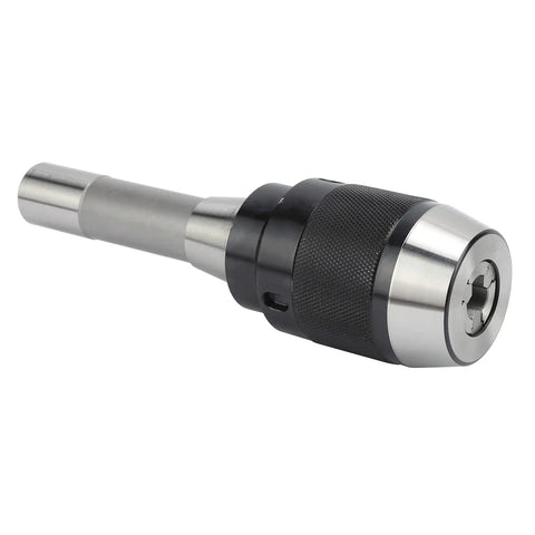 Premium Integral Drill Chuck Keyless With Straight Shank For Milling Machine, Features 1-13mm Clamping Range shown from the side.