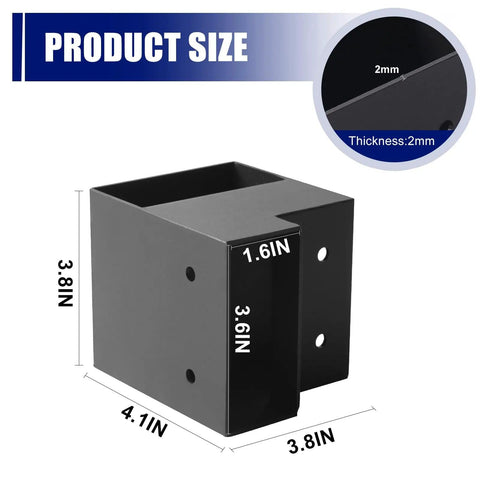 Beefed Up Heavy Duty Steel 2x4 DIY Workbench Kit corner bracket dimensions 4.1x3.8x3.6 inches for sturdy work tables