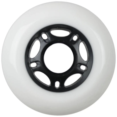 Outdoor Asphalt Inline Skate Wheels 89A Durometer 72mm X8 Set Durable White Wheels for Street Skating Fast Yet Smooth Ride Long