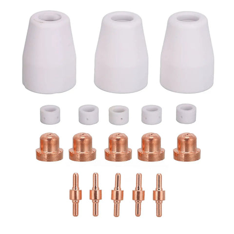 Grab This 18 Piece Plasma Cutter Consumables Kit For Pt31 Machines Featuring Copper Electrodes Nozzles And Ceramic Rings To Boost Cuts And Keep Your Gear Running Smooth As Silk Today. Copper electrodes and ceramic rings for Pt31 machines.