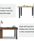 Heavy Duty Adjustable Table Leg Set Of 4, 28 Inch Square Metal Desk And Coffee Table Legs, shown on wooden tables