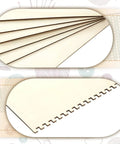 Close-up of notched natural wood pieces from Beginner Friendly Wooden Weaving Loom Kit With Notched Looms 18 Piece Craft Set For Kids And Grownups.