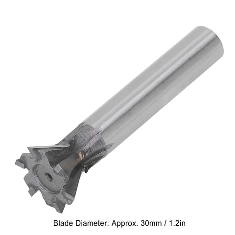 Amazon dovetail cutter, 60° 6-flute carbide end mill with straight shank, 30mm diameter