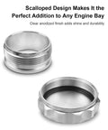 2 Inch Aluminum Alloy Weld On Fuel Cap For Filler Neck 50.8mm Silver, features scalloped design with anodized finish