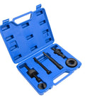 Heavy Duty Power Steering Pump Pulley Removal Tool Set Built Like A Tank To Crush Stubborn Rust Fast Premium Carbon Steel Heat Treated Anti Rust Pro Gear in blue storage case
