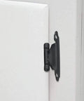 Set Of 10 Self Closing Cabinet Hinges For Wood Metal Plastic Doors, Overlay Flush Cupboard Hinges with black finish on white door