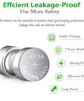 Top Shelf LR936 Alkaline Button Cell Batteries, stainless steel design, leak-proof, stable voltage, strong power for gadgets.