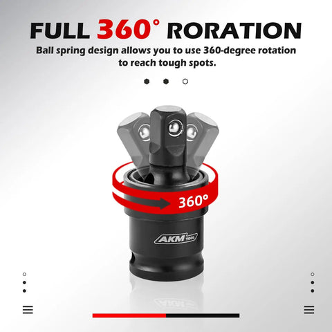 Magnetic Impact Socket Set With One Quarter Inch Drive Pro Grade 19 Piece Metric Range 4mm To 15mm 6 Point CrMo Square Drive
