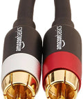 2 Male RCA Stereo Audio Cable For HiFi Systems And Subwoofers Crystal Clear Audio Gold Plated Connectors 15 Feet High Fidelity Digital Audio Interconnect For Amplifiers And Active Speakers, gold connectors