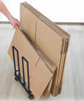 Portable Cardboard Box Storage Cart, Compact Carbon Steel Organizer Rack, Grab And Go Trolley For Cardboard Boxes, Multipurpose Packing And Moving Unit, Perfect For Factory Garage Warehouse And Home Use, Black 1 Pack holding cardboard sheets